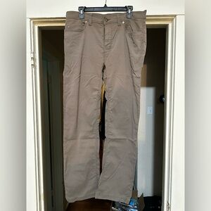 Prana Brion Men's Dark Khaki Pants 35W X 32L